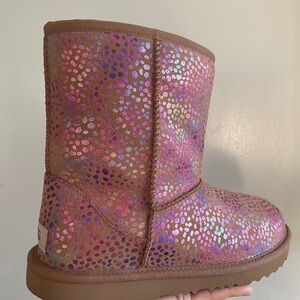 UGG Brown Boots with Pink and Purple Sequins